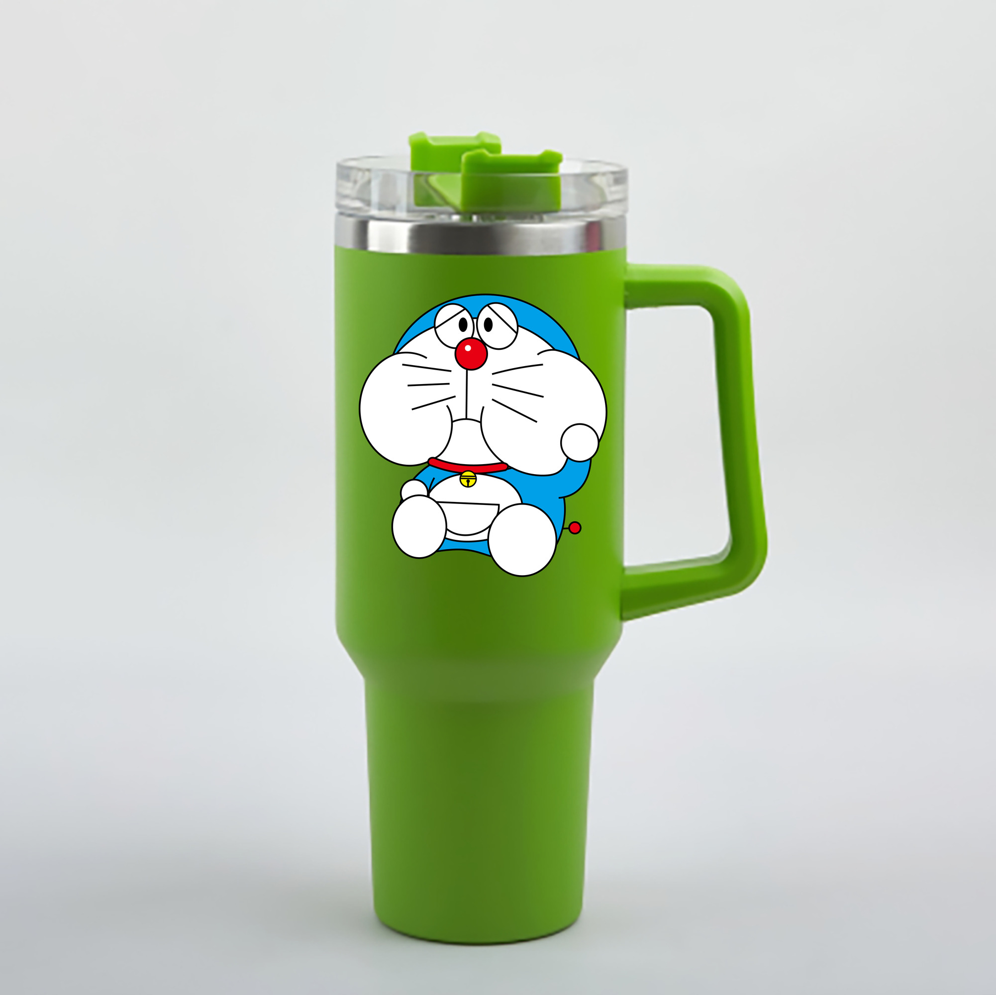 （画像用） ドラえもん Doraemon 1200mL車用タンブラー - クリスタルステッカー（プラスチックストロー付き）